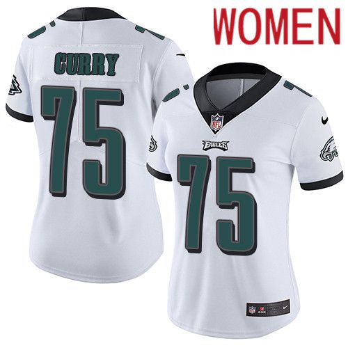 Women Philadelphia Eagles #75 Vinny Curry Nike White Vapor Limited NFL Jersey
